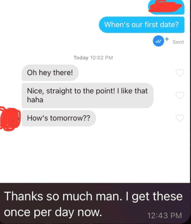 Dating app conversation proof 2